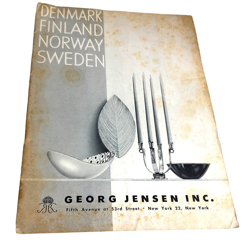 Vintage 1954 Georg Jensen Inc Design in Scandinavia Catalog Mid Century MCM